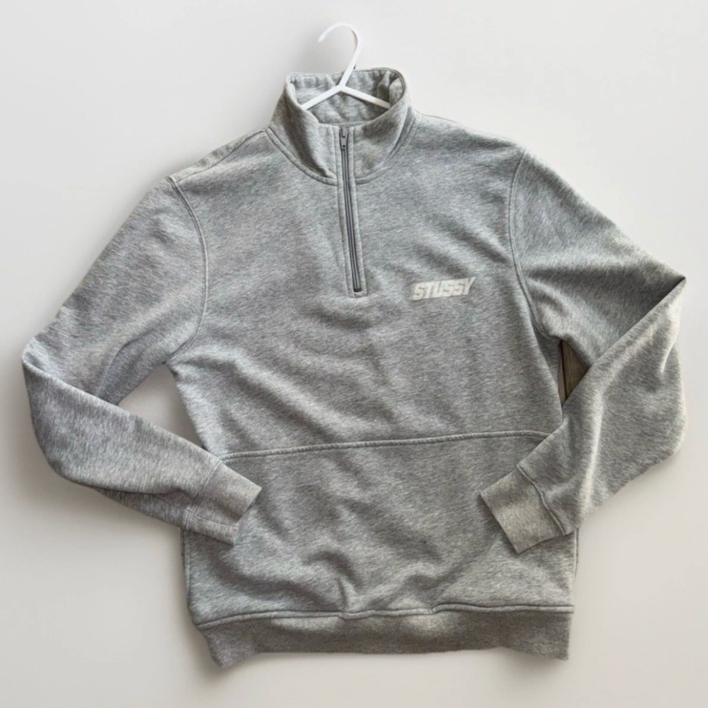 Stussy International 1/4 Zip Pullover Jacket / Sweatshirt Size Small RARE Y2K